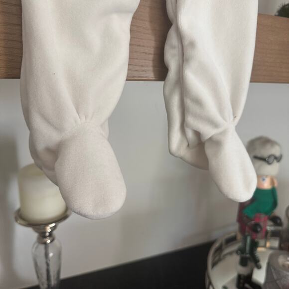 Ralph Lauren Pink Bow Tie, Velvet Footed Jumpsuit - Picture 3 of 6